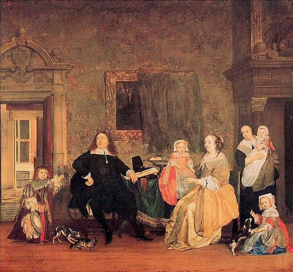 Gabriel Metsu The family of Jan Jacobsz Hinlopen just before the youngest and his wife Leonora Huydecoper van Maarsseveen died oil painting picture